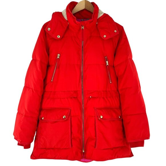 J.Crew Chateau Puffer Jacket Primaloft in Bright Cerise Size M #AF012 - Picture 5 of 9